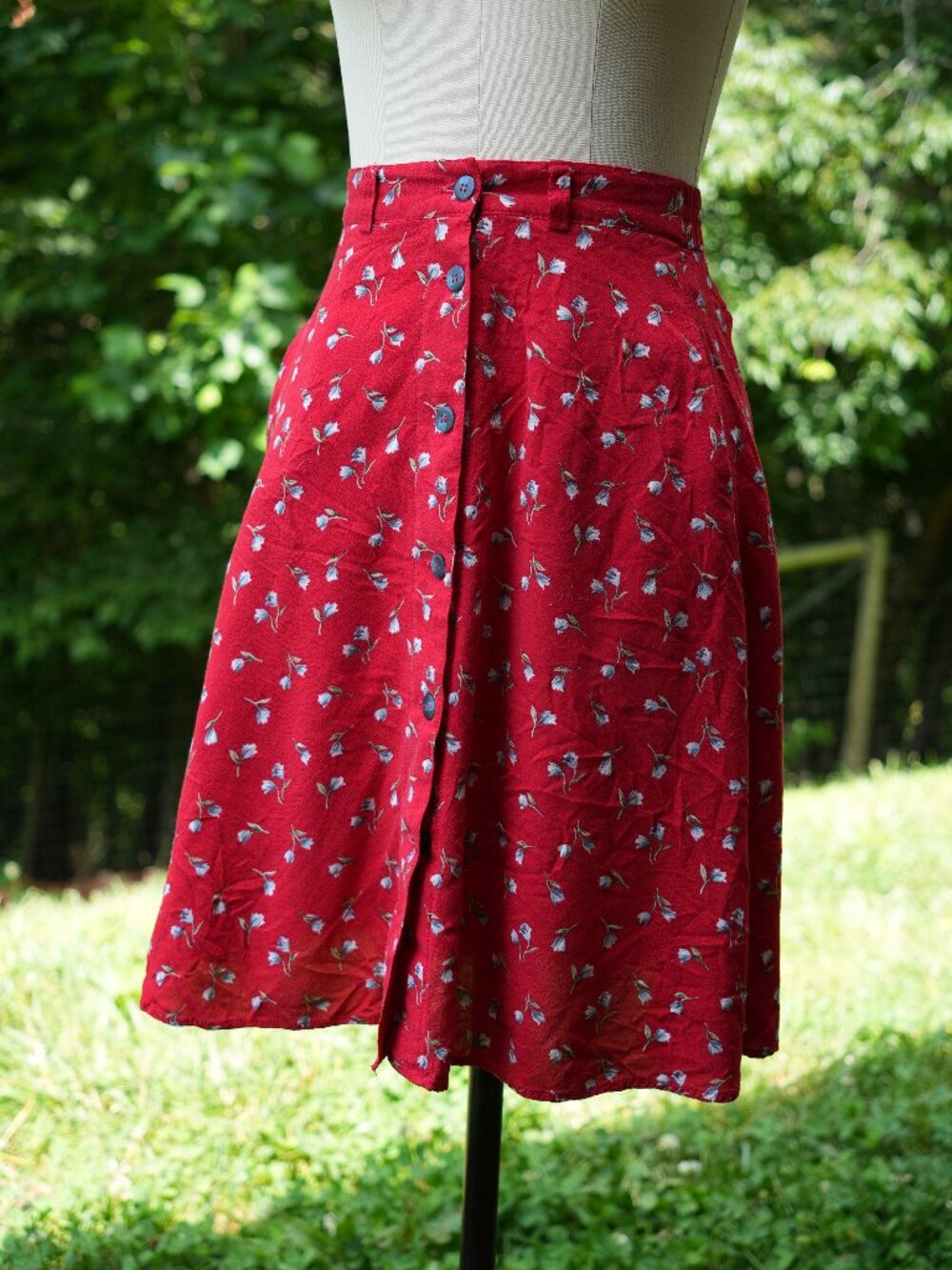 Vintage Floral A-Line Skirt